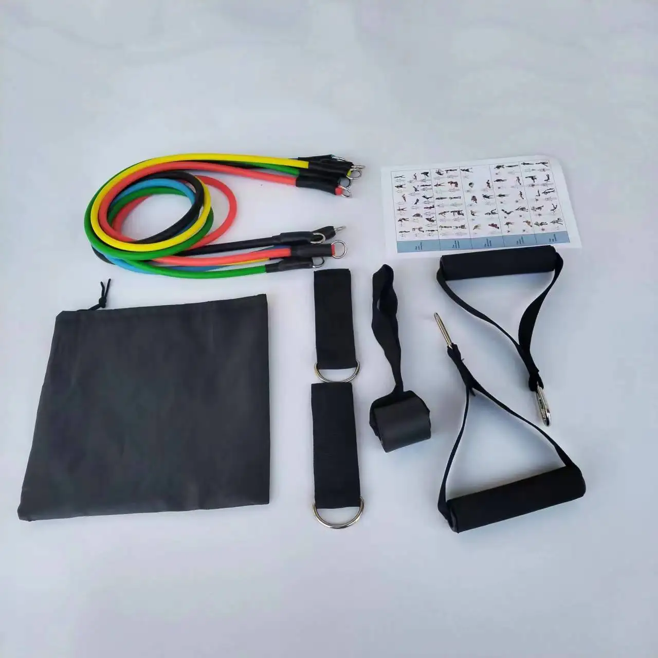 

Fitness11 Piece Set with Tension Rope Door Resistance Rope Yoga Slotted Elastic Rope Fitness Resistance Belt Sports Elastic Belt