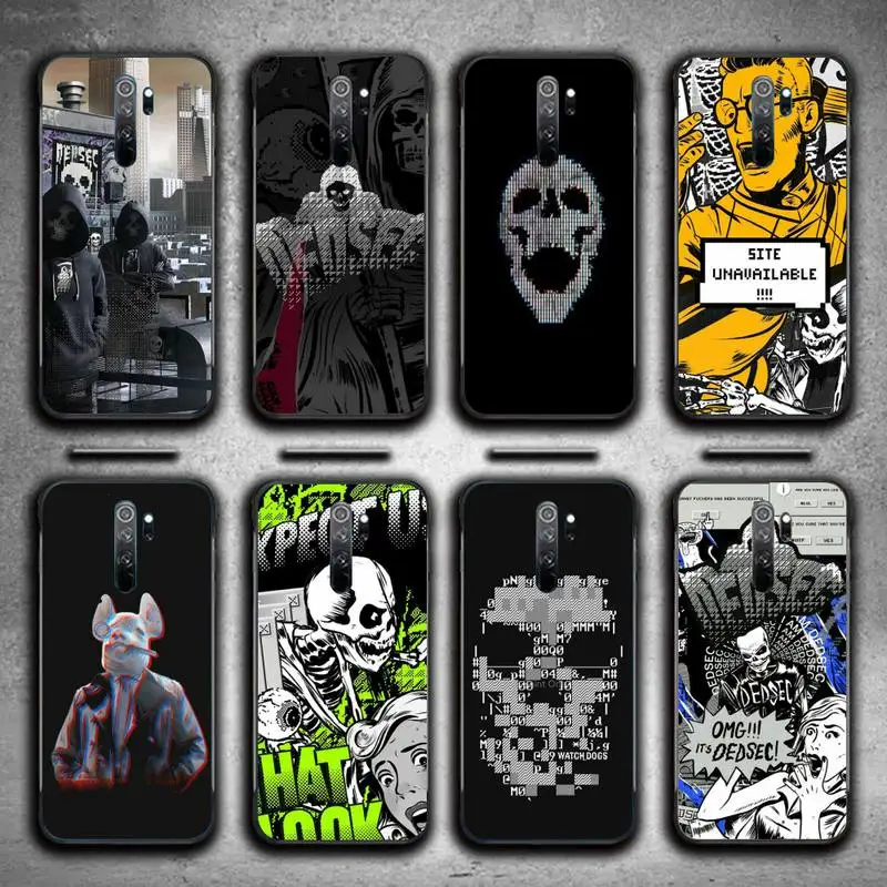 Чехол Cool Game Watch Dogs для Xiaomi Redmi 8A 9 K30 Pro 9A Note 8T 8 TPU Soft Silicone Black Cover.