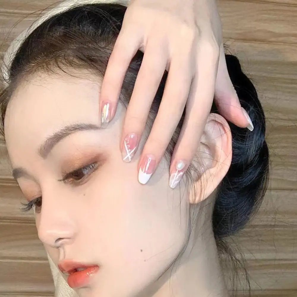 

24pcs/Box Press On Nails Manicure Tool Full Cover Artificial Coffin False Nails Wearable Fake Nails Nail Art Accessories