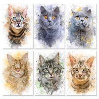 gatyztory watercolor cat frame painting by number wall art acrylic paint picture by numberson canvas home decors 40x50cm
