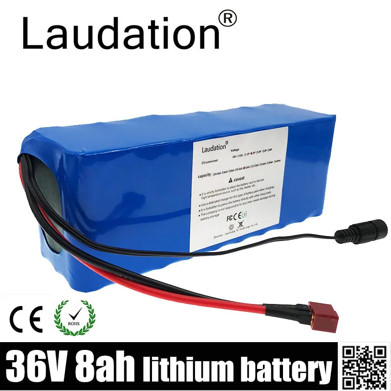 

Laudation 10S3P 36V 8ah Electric Bicycle Lithium Battery 18650 Pack For 250W 350W 500W Motor Scooter With 15A BMS And T Plug