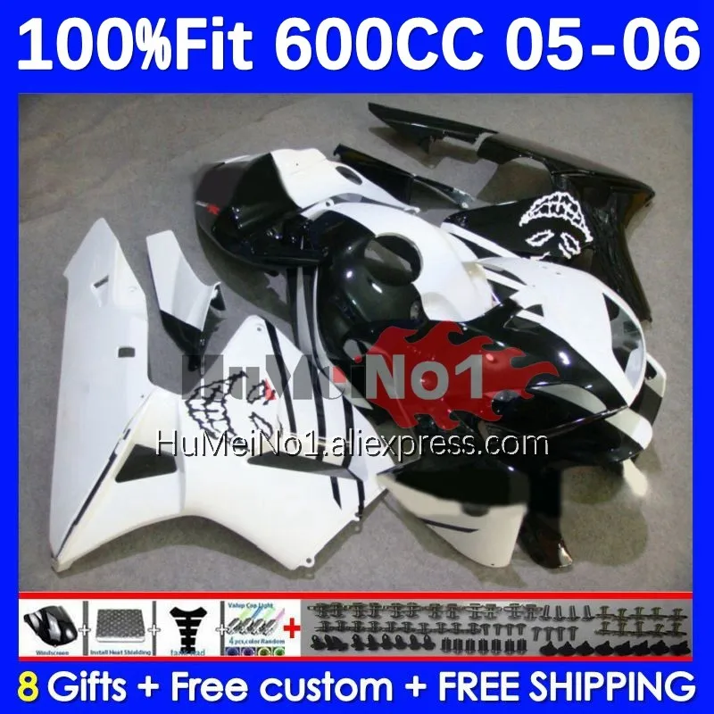 

Injection For HONDA CBR 600RR 600F5 600CC CBR600RR 107No.112 white glossy CBR600F5 CBR 600 CBR600 RR 2005 2006 F5 05 06 Fairings