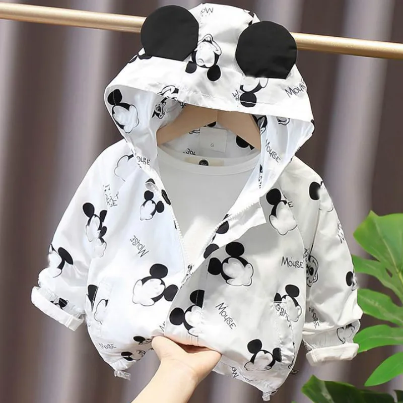 

disney Mickey Mouse Baby Foreign Style Windbreaker Baby Cartoon Hooded Jacket 2022 Spring and Autumn Boys Tops Children's Prices