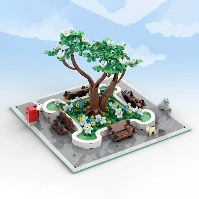 Модель уличного вида Moc строительные блоки историческая Магнолия парк