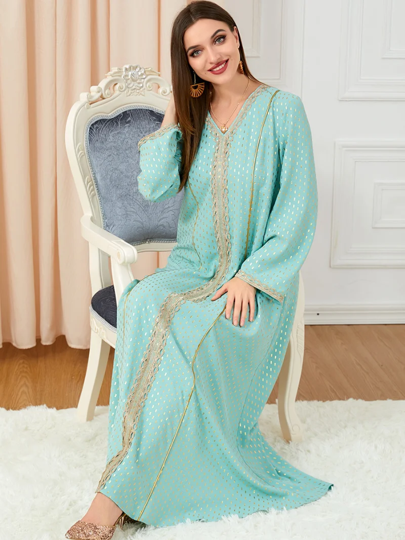 Autumn Morocco Dress Muslim Women Abaya Bronzing Maxi Abayas Dubai Turkey Islam Party Dresses Kaftan Robe Longue Vestidos Largos