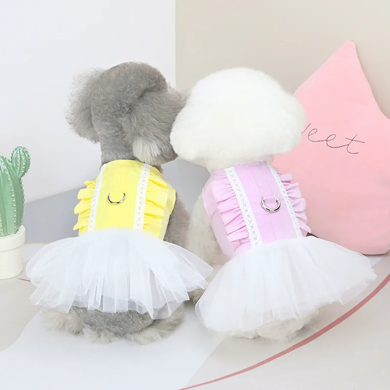 

Spring and Summer Striped Bowknot Princess Dress Pet Skirts Dog Clothes for Small Dogs Girls Dress Puppy Costumes for Chihuahua