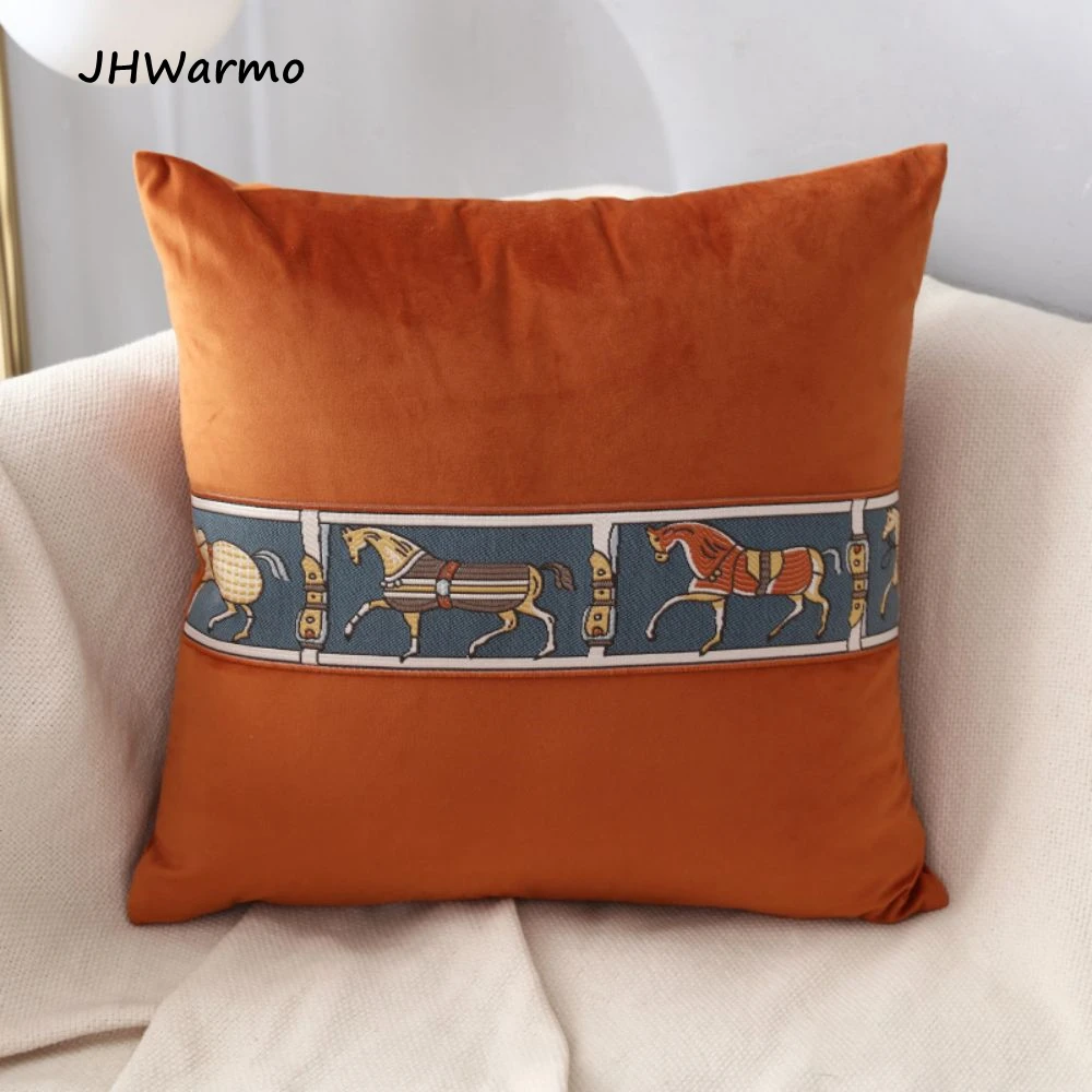 

Modern Design Luxury Horse Pillow Cover Sofa Decoration Cushion Cover Lumbar Pillowcase 45x45 Bed Decoration Pillowcase 30x50 CM