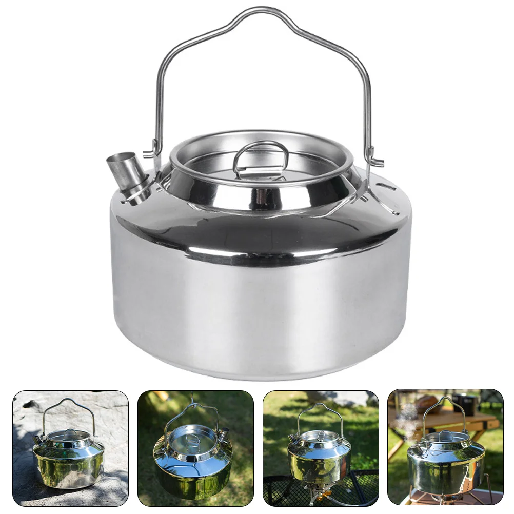 

Camping Kettle Portable Teapot Wear-resistant Water Coffee Stainless Steel Stovetop
