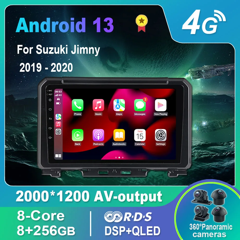 

Автомагнитола на Android 13,0/Мультимедийный видеоплеер для Suzuki Jimny 2019-2020 GPS QLED Carplay DSP 4G WiFi Bluetooth