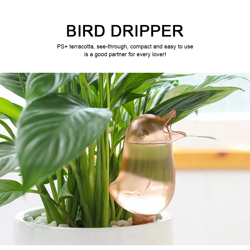 

Automatic Self Watering Bird Water Feeder Plastic Ball Plant Flowers Indoor Outdoor Cans Irrigation Drip Plant Watering System