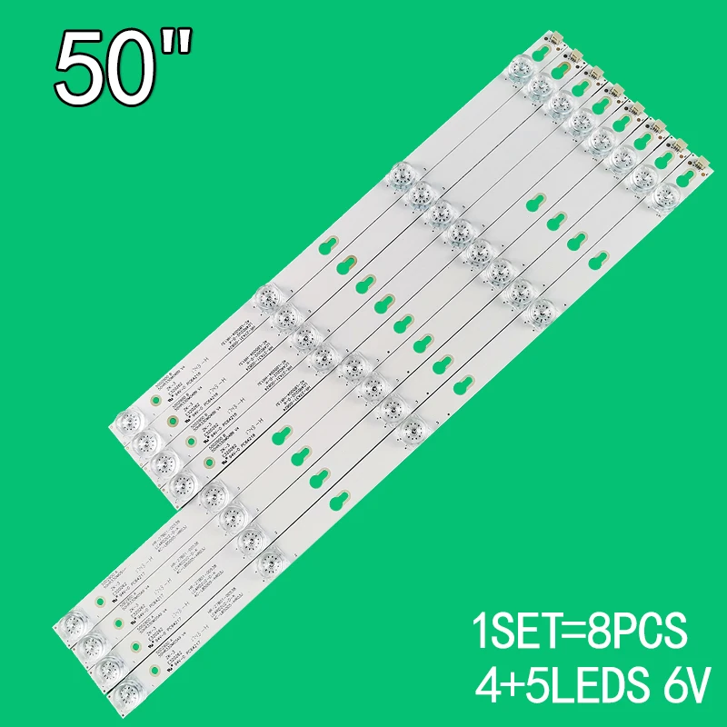 

8pcs=1set For 50" LCD TV 50HR330M04A9 V4 50HR330M05A9 4C-LB5004-HR13J TCL D50A630U L50E5800A-UD L50P2-UD D50A710