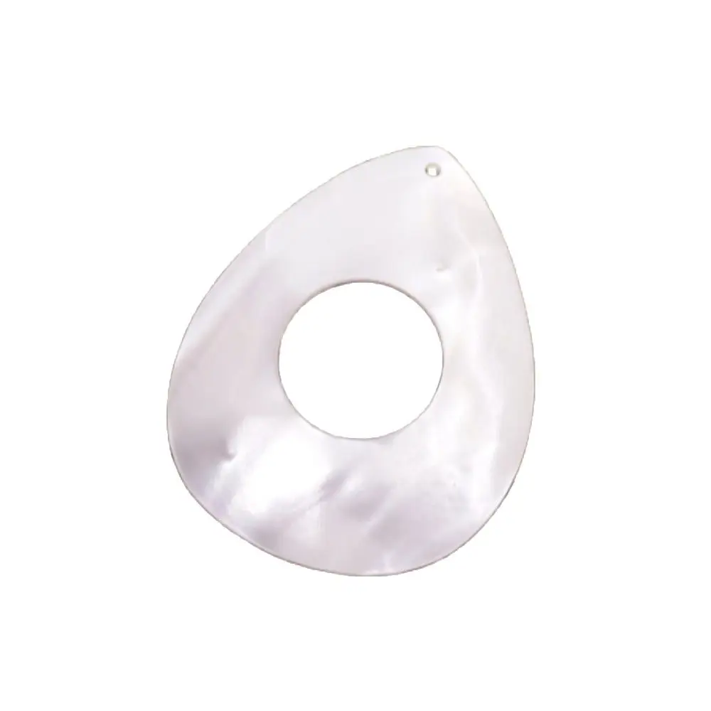 

35mmX45mm Drop Shell White Mother of Pearl 16mm Hole Jewelry Making DIY