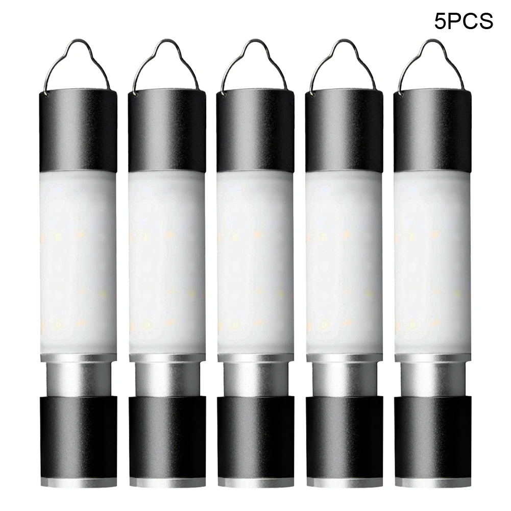 

5pcs Warehouse Mini Portable Night Light Aluminum Alloy Tent Lamp LED Torch USB Rechargeable Hiking Fishing Hanging Flashlight