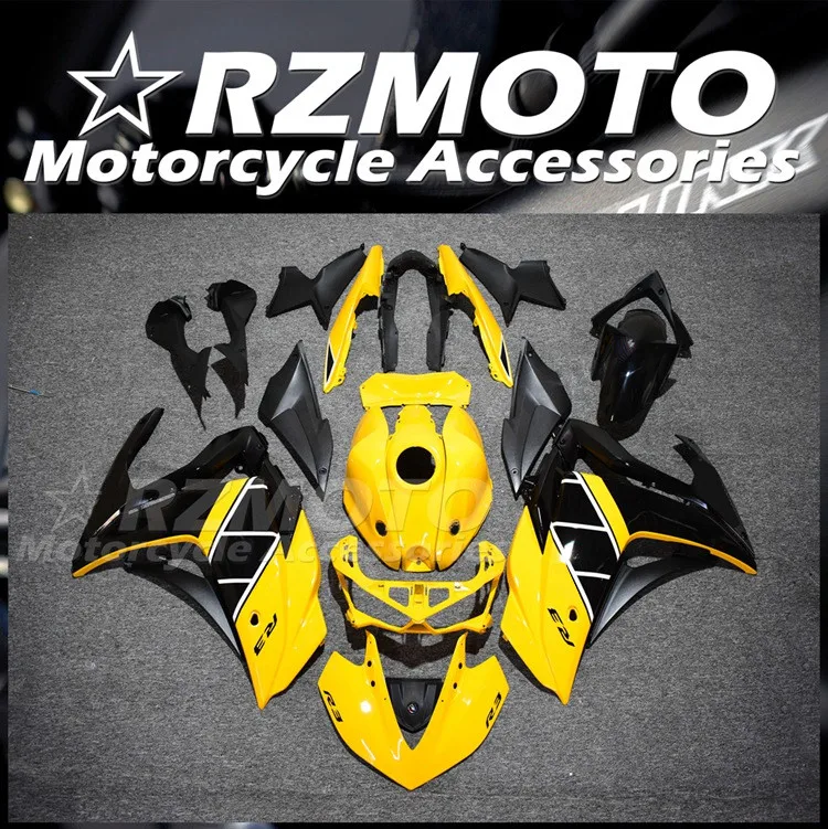 

4 подарка, новый комплект обтекателей из АБС-пластика для YAMAHA YZF-R3 15 16 17 18 YZF-R25 R3 R25 2015 2016 2017 2018, комплект обтекателей черного и желтого цвета