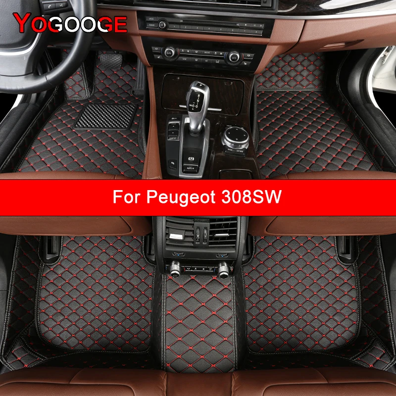 

YOGOOGE Custom Car Floor Mats For Peugeot 308SW Auto Accessories Foot Carpet