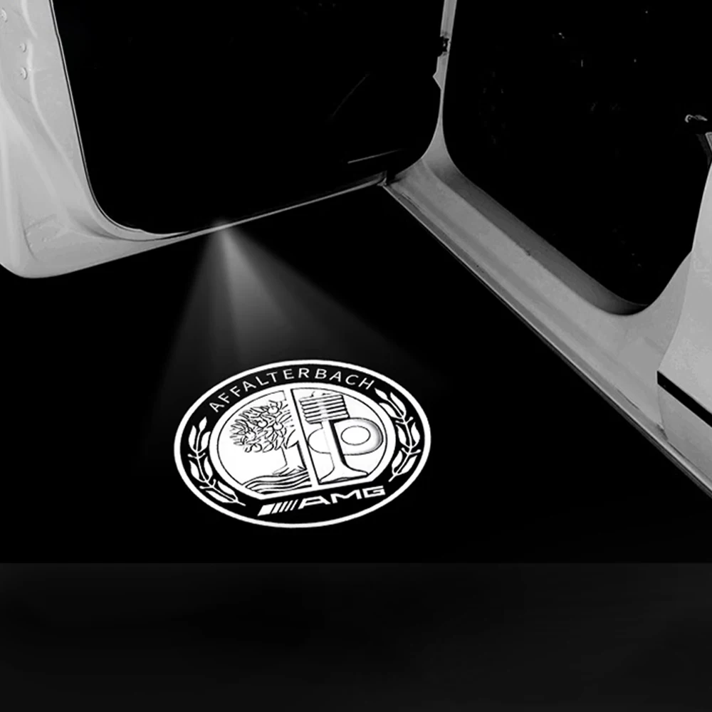 Для Mercedes-Benz AMG C, CLK, SLK, SLR, Maybach, W240, W203, R171, R172, C199: 2 шт. автомобильных светодиодных проекторных ламп-приветствий на дверь (HD) (art.: 3920da04192ff) - 3920da04192ff