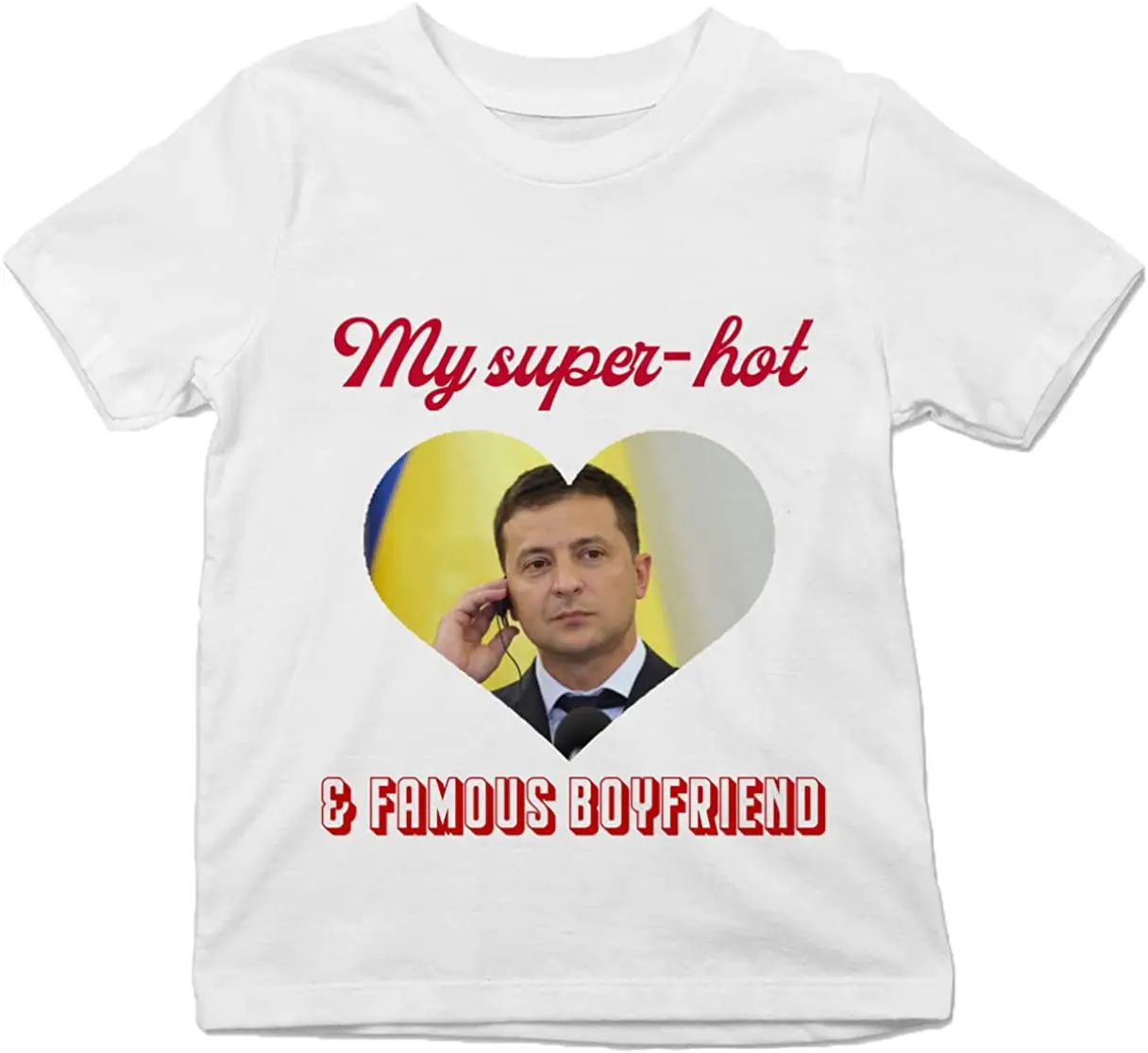 

Famous Boyfriend Ukraine Hero Warrior Love Him T-Shirt Funny Merch Men's 100% Cotton Casual T-shirts Loose Top Size S-3XL