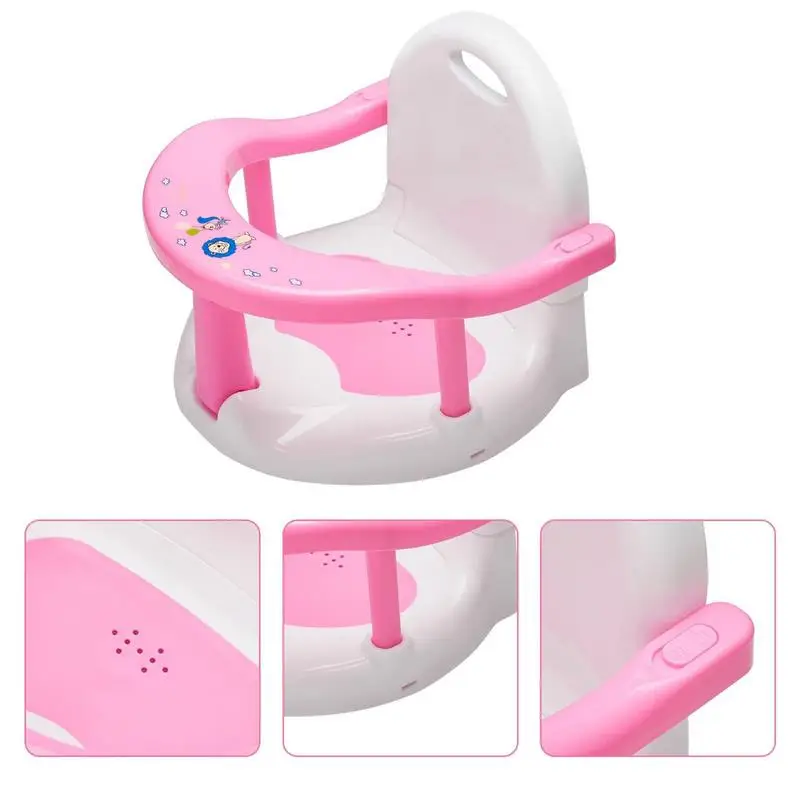 

Baby Bath Seat Portable Safety Anti Slip Newborn Shower Chair With Backrest & Suction Cups Baby Care Bathtub Seat