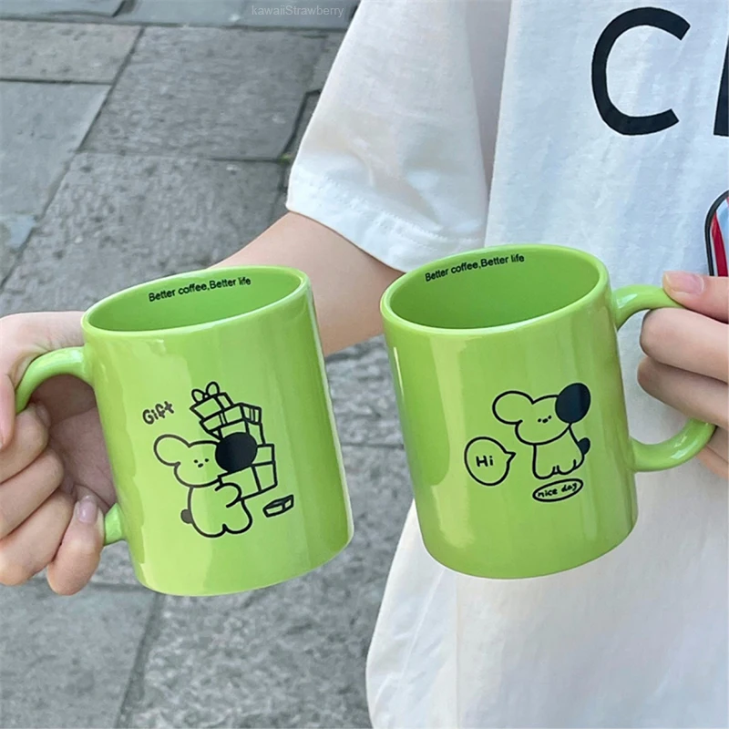 

Cute Korean Coffee Cup Ins Ceramic Mug Creative Cups For Tea Beer Milk Water Personalized Breakfast Mugs Drinkware Birthday Gift