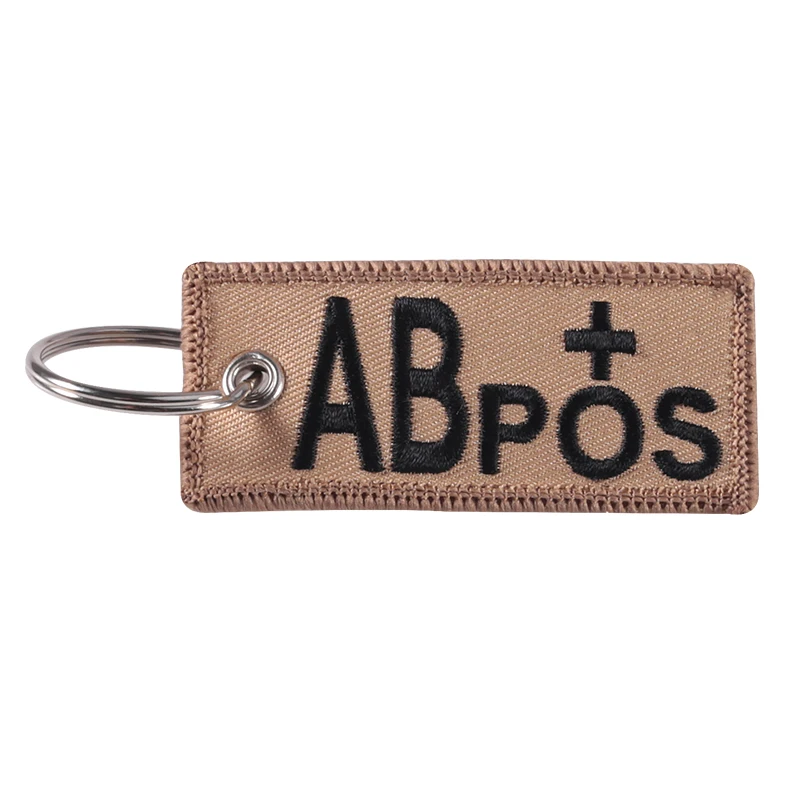 Брелки с вышивкой в виде крови A + B AB O передний POS отрицательный NEG военная