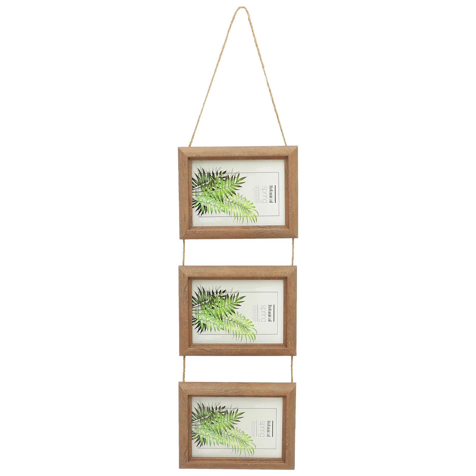 

Photo Frame Picture Hanging Collage Frames Wall Rope Display Opening Wooden Farmhouse Rustic Galley Decor Mounted