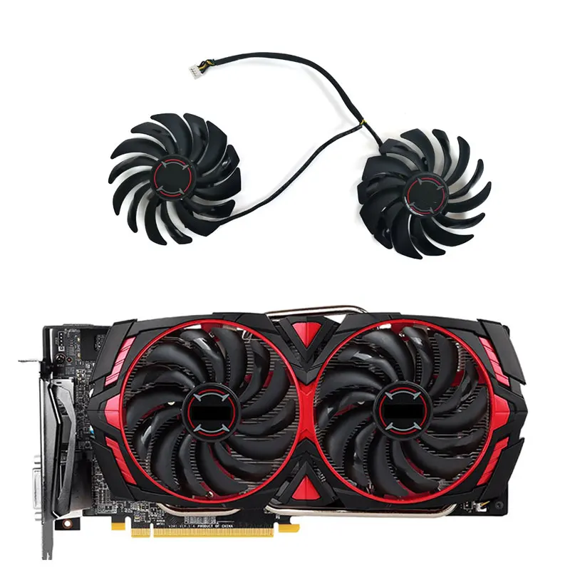 

Оригинальный вентилятор для графической карты PLD10010B12HH 95 мм, 4 контакта, вентилятор 12 В RX 580 GPU MSI RX 580 ARMOR MK2 8G OC