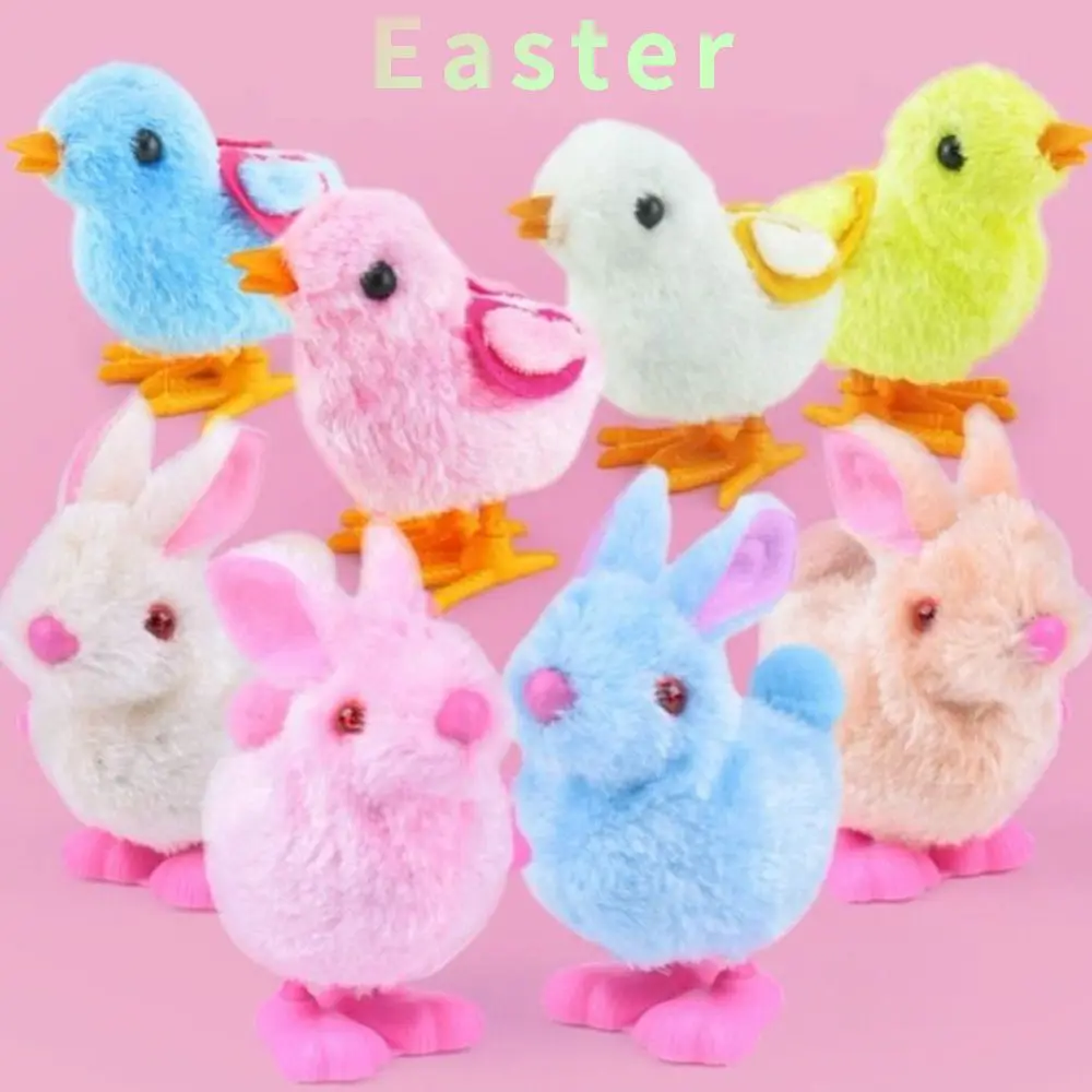 

Simulation Toys Cockwork Toy Plush Easter Running Bunny Chick Easter Rabbit Easter Decorations Broken Shell Clockwork