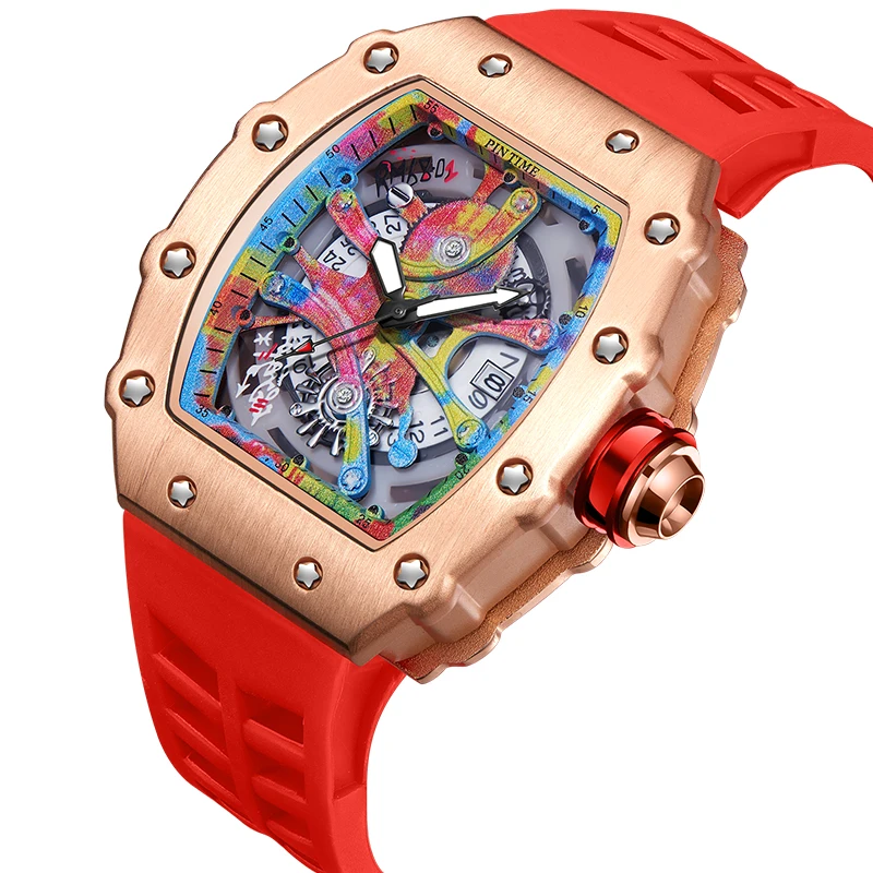 Luxury Military Watches Men Hip Hop Sports Man Watch Male Silicone Rubber Strap Tonneau Clock NEW Reloj Hombre Relogio Masculino