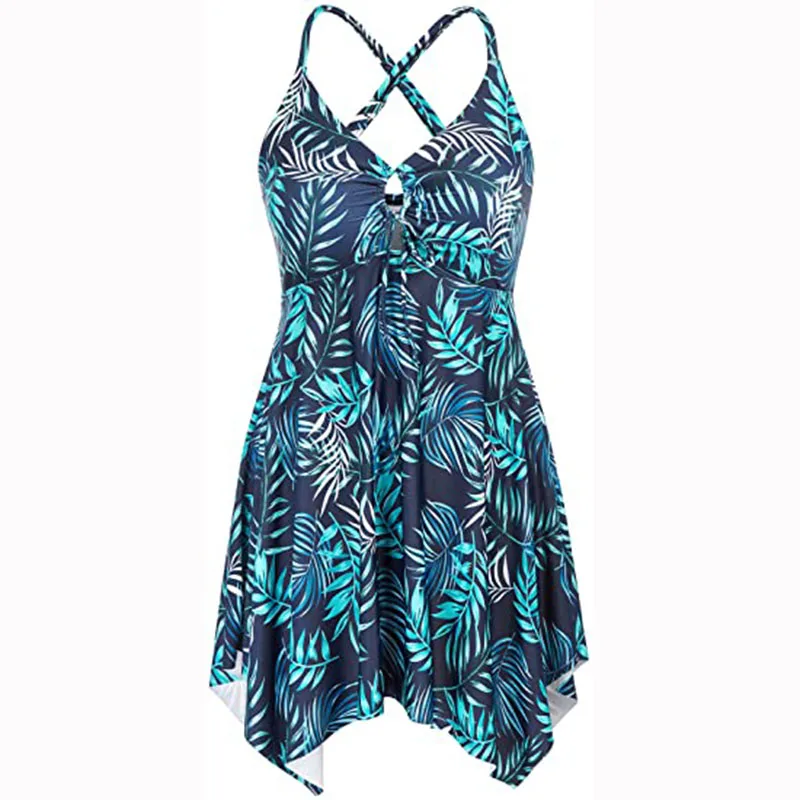 

Two Piece Split Swimsuit for Ladies Plus Size Swimsuit and Boxer Shorts
