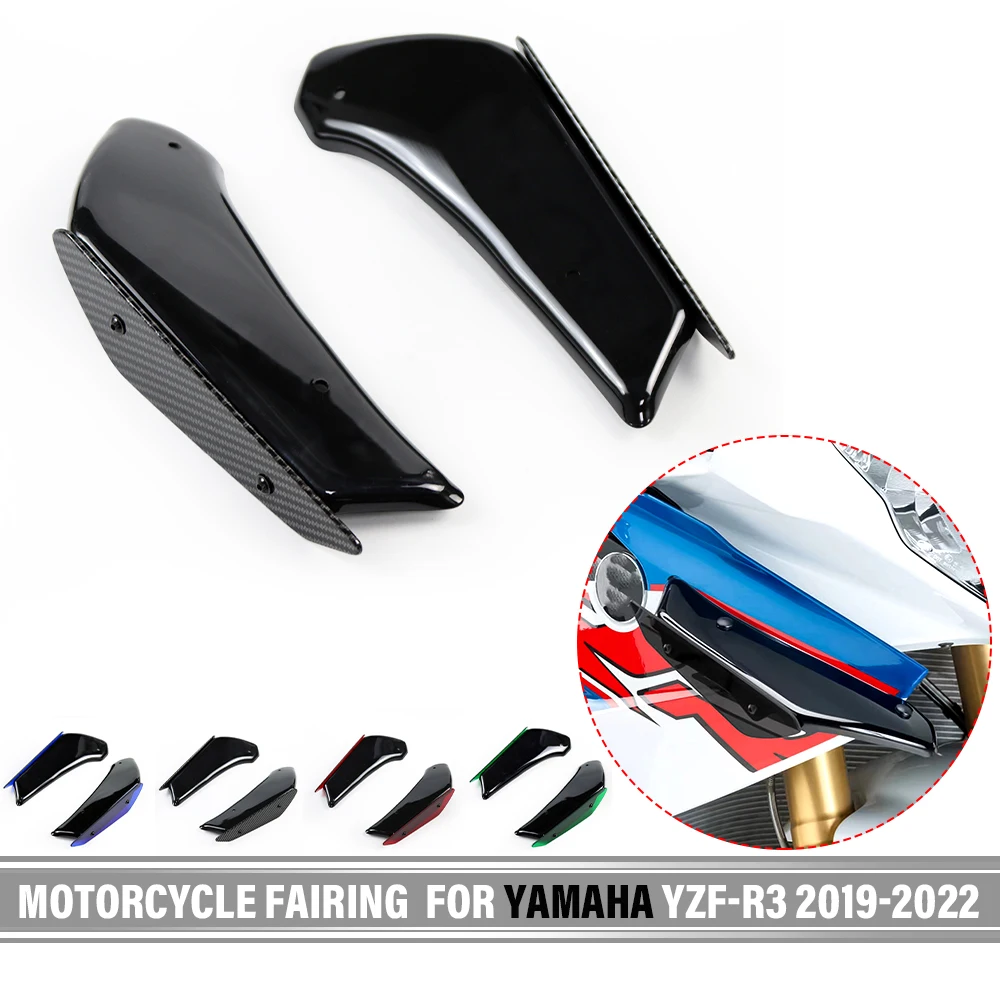 

For Yamaha YZF-R3 YZFR3 R3 2019-2023 2021 2020 R1 2020-2023 Motorcycle Fairing Parts Aerodynamic Wing Kit Fixed Winglet Fairing