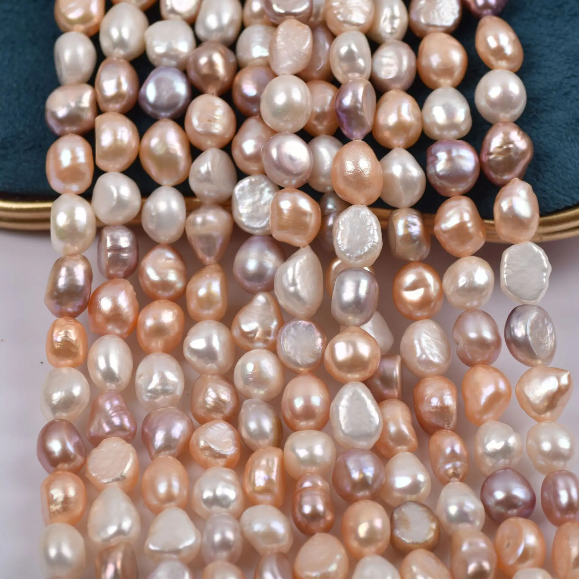 

Icnway natural 9-10mm multicolor baroque freshwater pearl beads for jewelry making wholesale