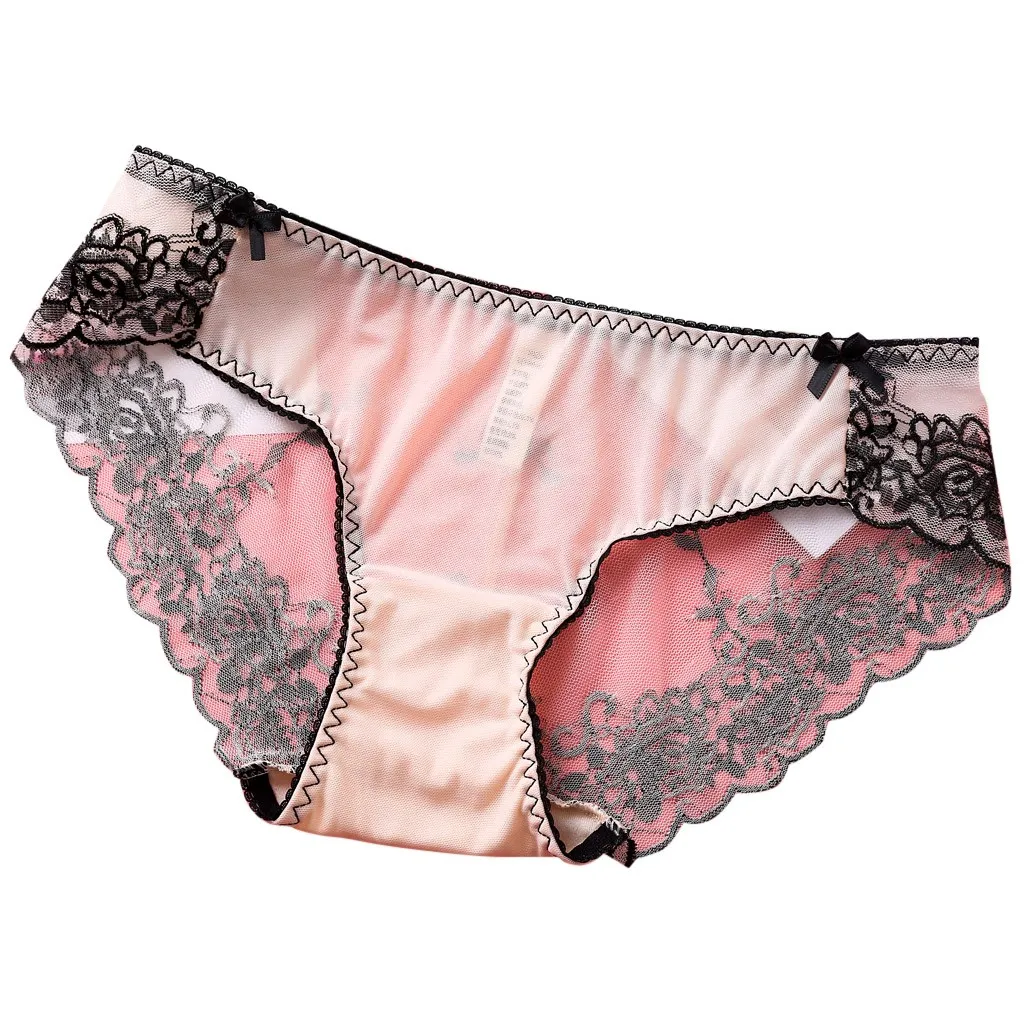 

knicker High Pantie Underpants Elastic Women Yarn Lace Sexy Embroidery Underwear Intimates intimates accesorios Women