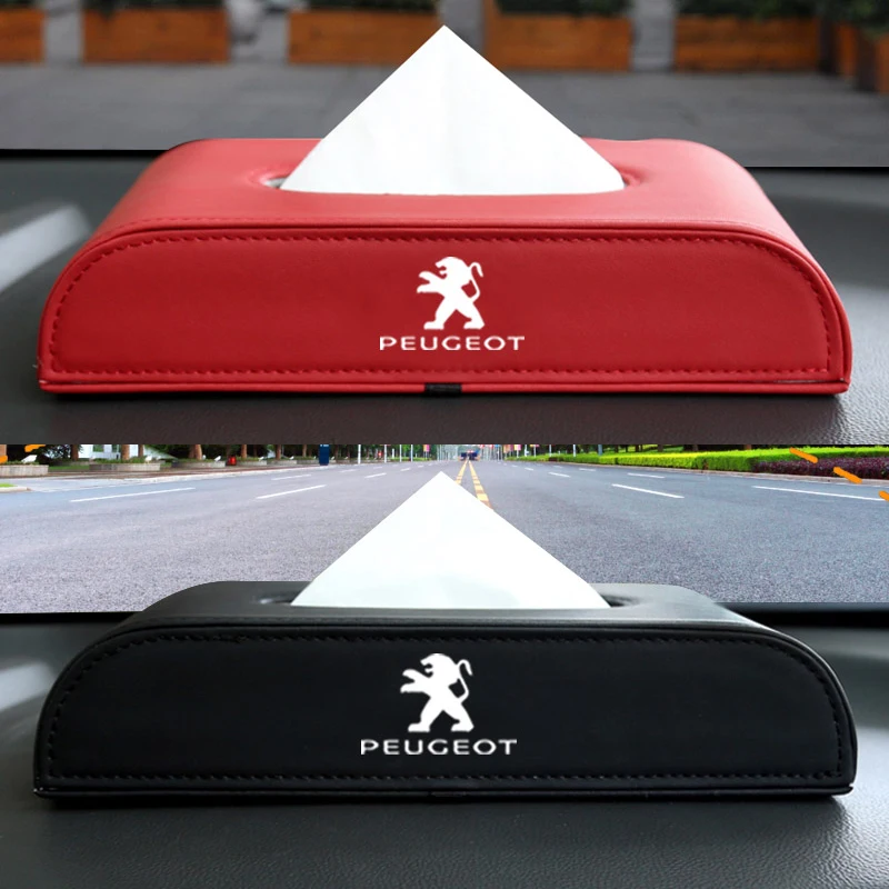 

1pcs Car Tissue Box Cover Tissue Boxes Holder for Peugeot 206 107 108 207 308 307 508 2008 3008 Styling Auto Accessories