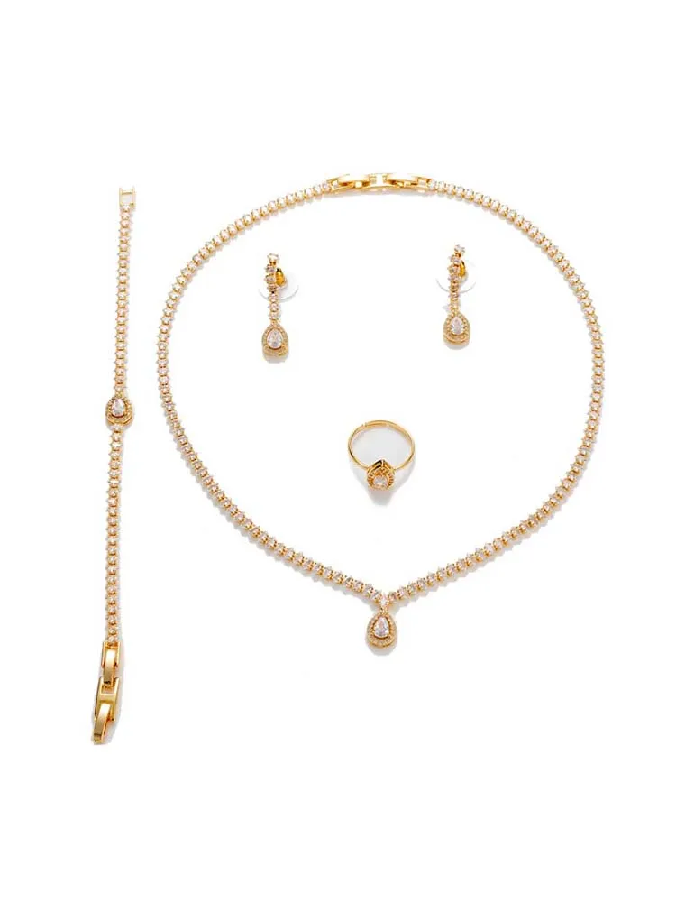 Набор ювелирных изделий классические блестящие свадебные серьги ожерелье