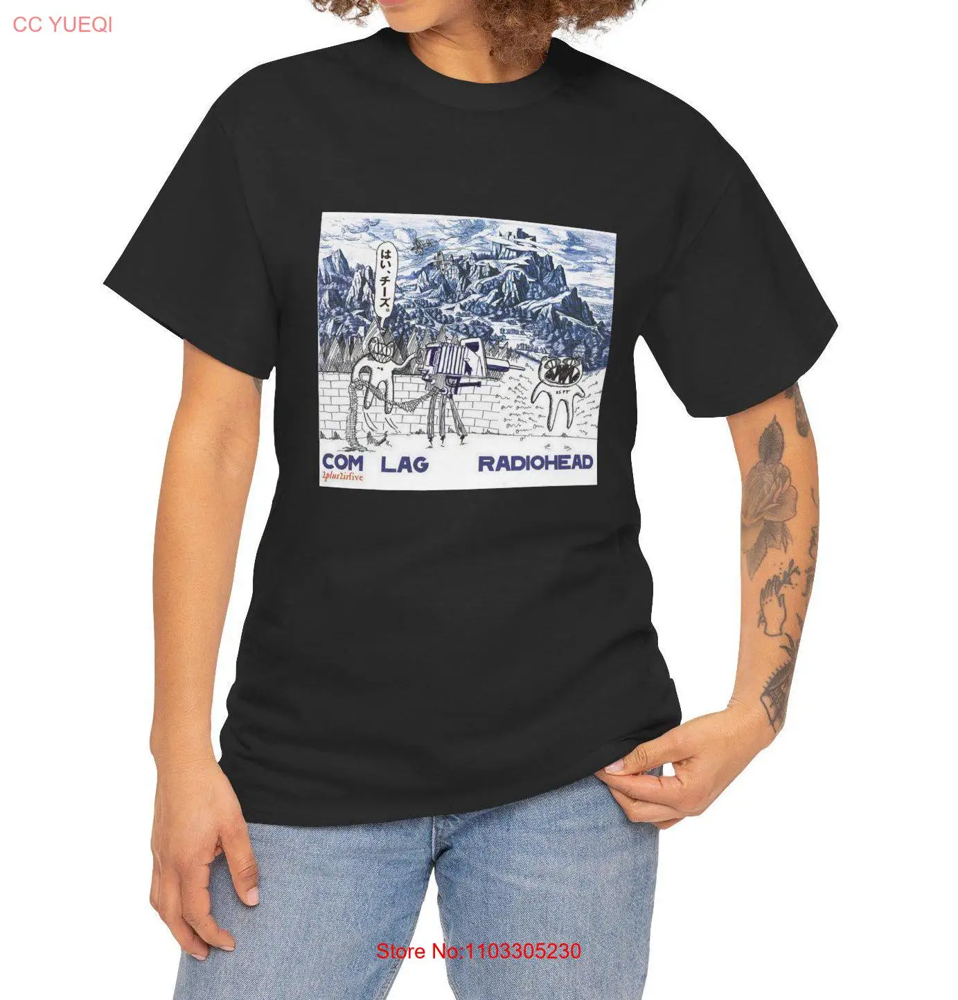 Футболка с радио головой винтажная футболка концертной группой Twoplustwo унисекс