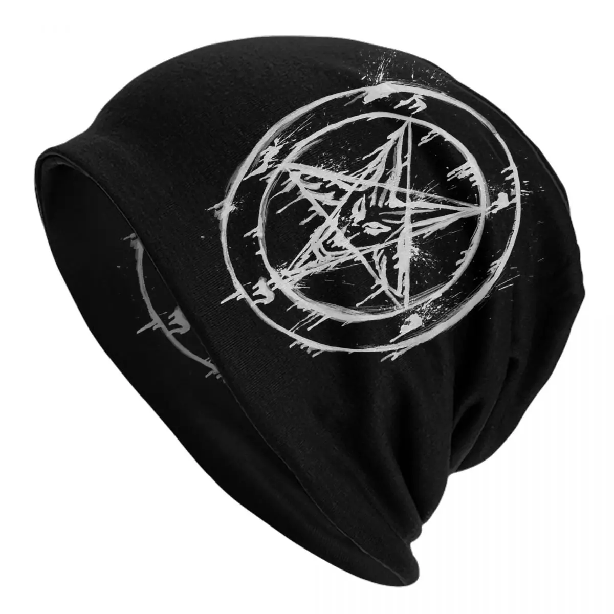 

Baphomet Satanic Goat Pentagram Bonnet Hats Hip Hop Skullies Beanies Hats for Men Women Knitted Hat Warm Thermal Elastic Cap