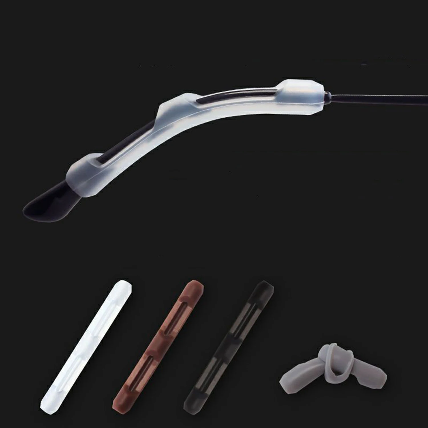 

1 Pair Silicone Temples Feet Glasses Non-slip Glasses Temples Ear Hooks Ear Cups Glasses Anti-slip Cover Glasses Accessories