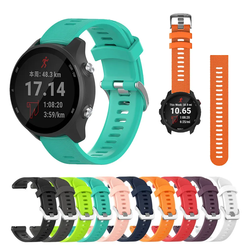 

Ремешок 20 мм для Garmin Forerunner 245 645 музыкальный пришен SQ Vivoactive 3, силиконовый браслет для смарт-часов, Аксессуары для браслета