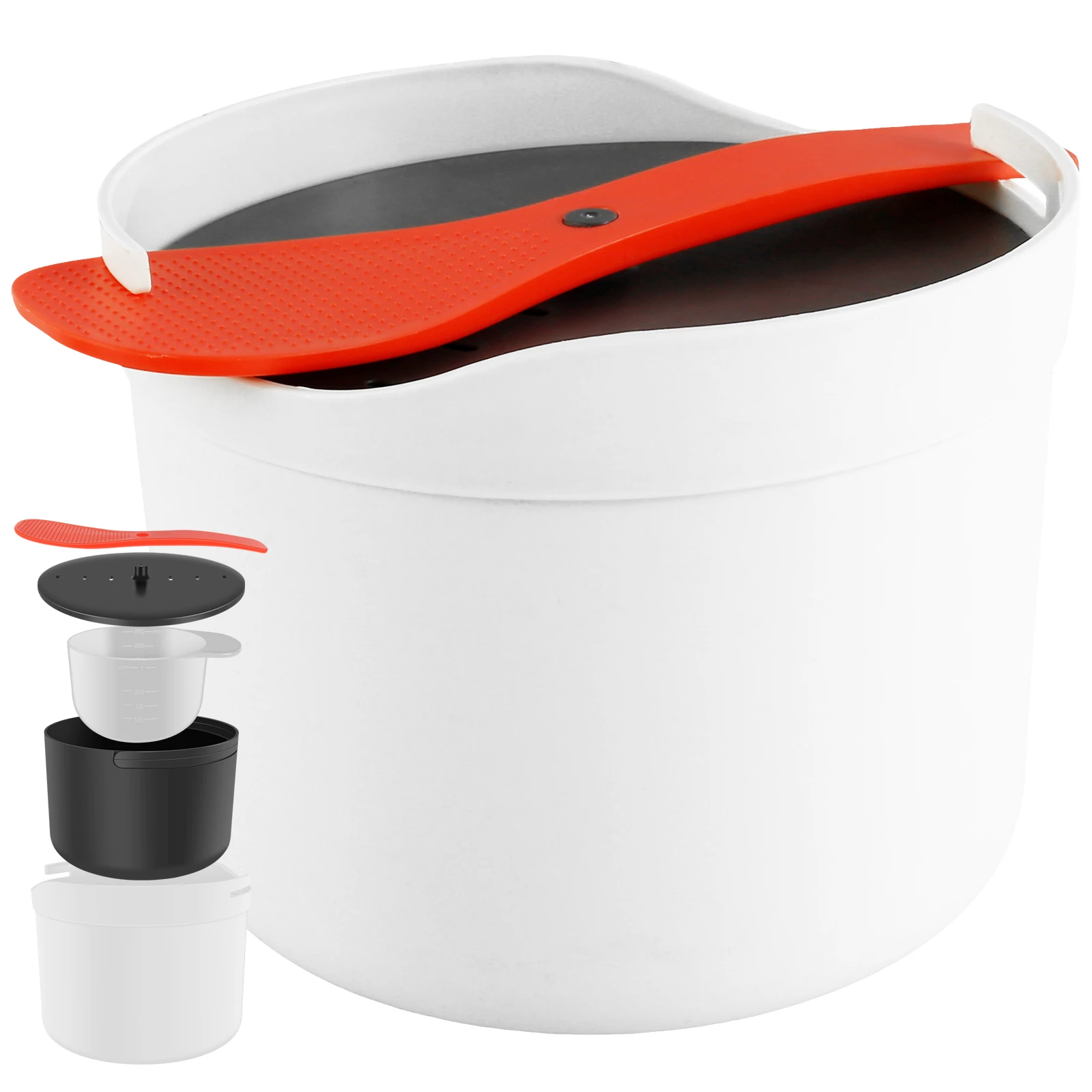 

Microwave Rice Cooker 2L Food-Grade PP Microwave Rice Maker High Temperature Resistant Microwave Oven Rice Steamer Microwave