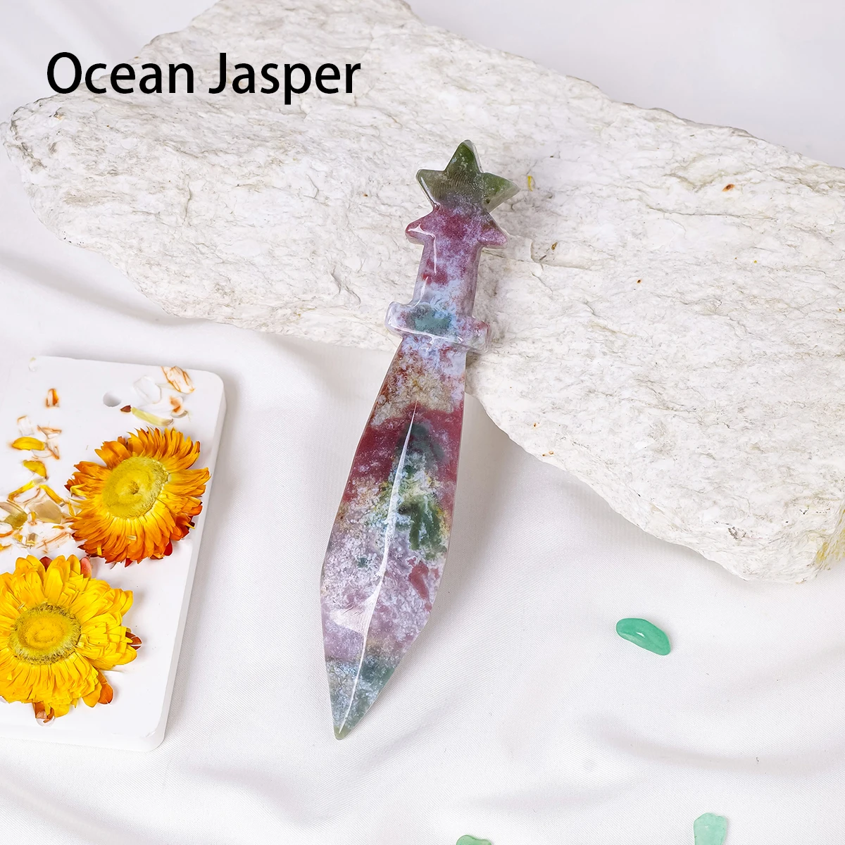 

1 шт., кусочки резьбы по кинжалю из натурального хрусталя, полированные ножи из полудрагоценного камня, украшения для домашней столешницы