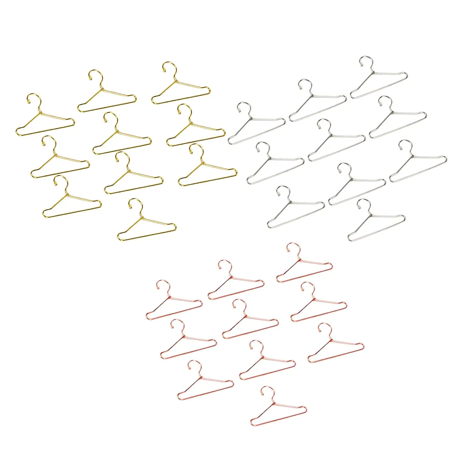 

10 шт., миниатюрные металлические вешалки для кукол, 65 мм