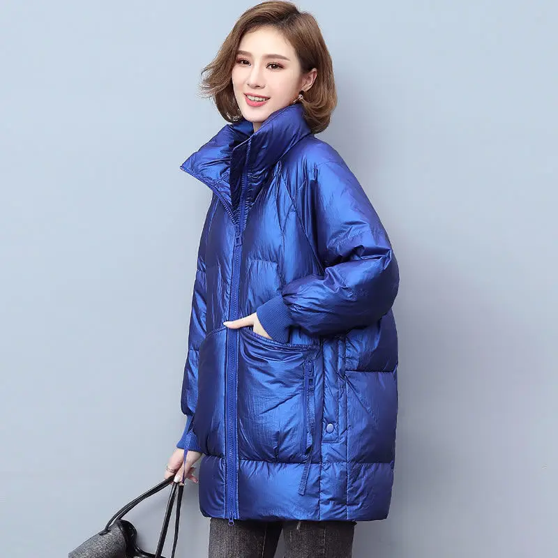 Модный Зимний пуховик корейской версии женский свободный и тонкий теплый