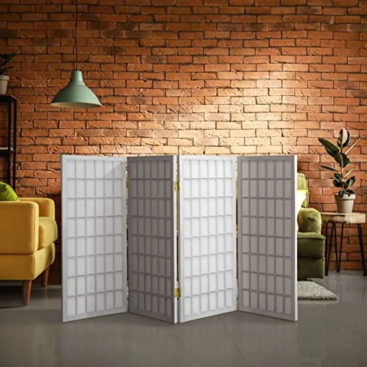 

Short Window Pane Shoji Screen - White - 4 Panels