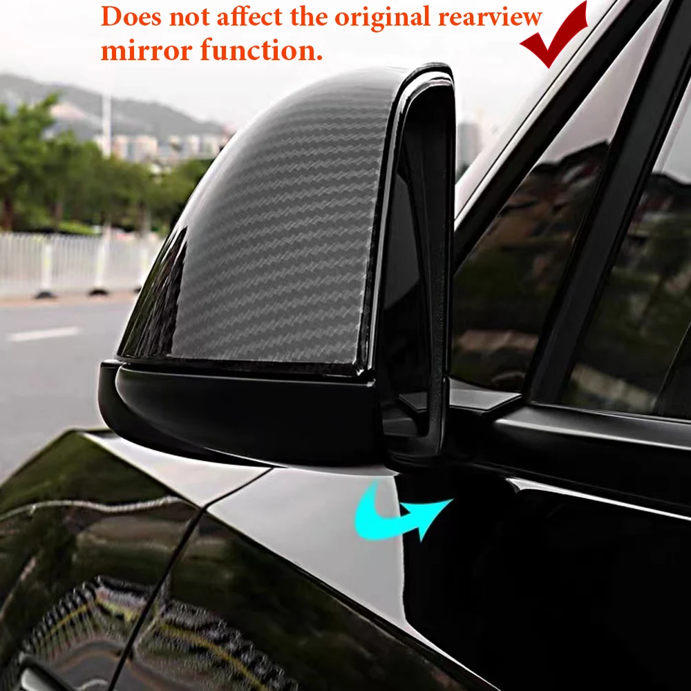 

Carbon Fiber Car Paste Side Door Mirror Cover For Tesla Model 3 Model Y Auto Exterior Accessories ABS Sides Rearview Cover