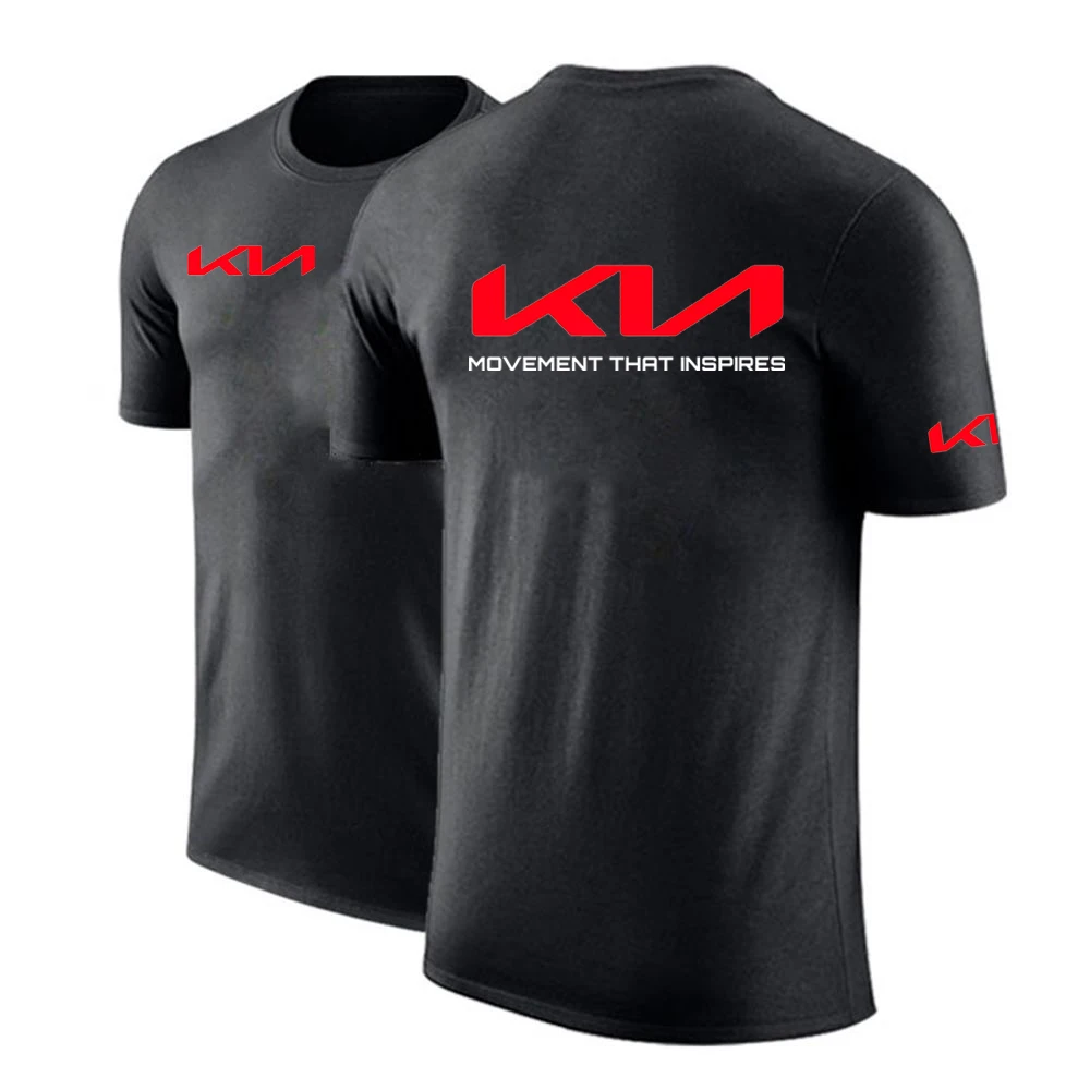 

2022New Men's Kia Car Logo Printing Comfortable Summer Solid Color 100%Pure Cotton Fashion Casual Short Sleeve T-Shirts Tops