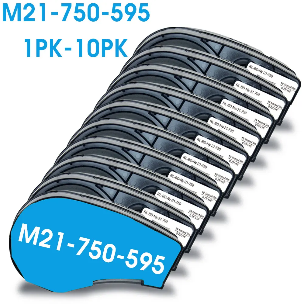 Виниловая лента для этикеток, 19,1 мм x 6,4 м, черный и белый цвет, совместима с принтером Brady BMP 21/IDPal/LABPAL, 1 ~ 10 шт.