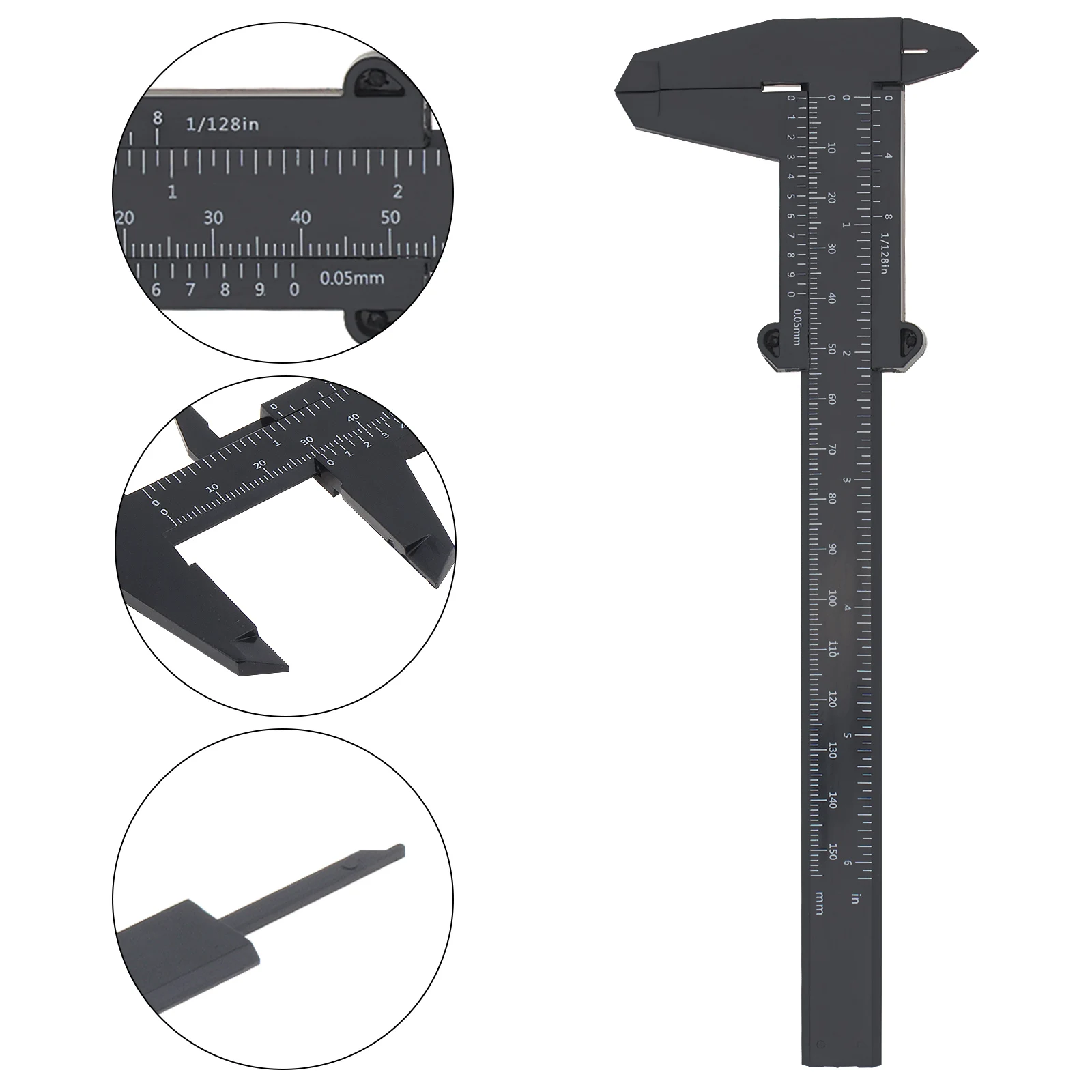 

Пластиковый штангенциркуль с двойной шкалой 0-150 мм для измерения столярных изделий/студентов/ювелирных изделий, портативный простой в использовании мини-измерительный инструмент