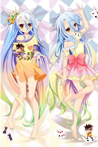 

Japanese Anime NO GAME NO LIFE Dakimakura Male Otaku Cushion Cover Peachskin Fullbody Throw Pillow Case Cosplay