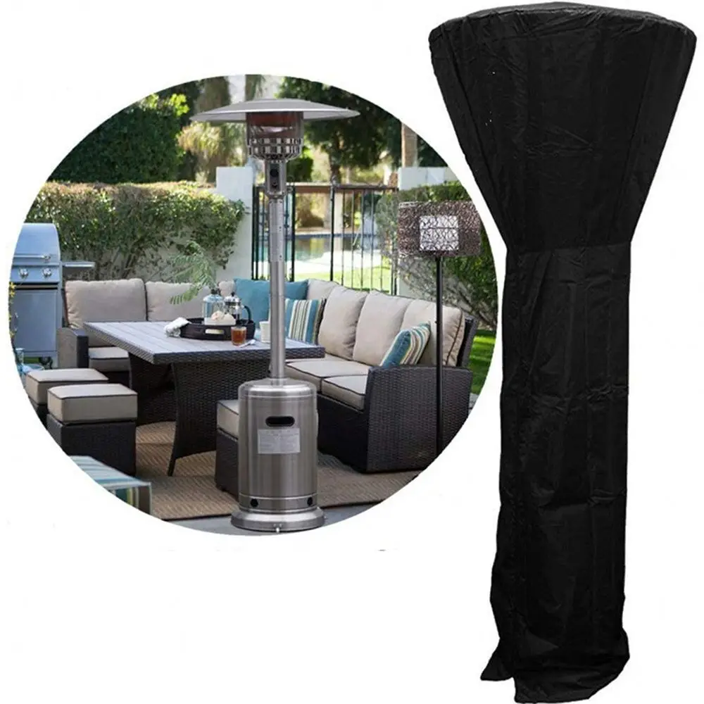 

Outdoor Patio Heater Cover 210D Black Waterproof Oxford Cloth Umbrella Fan Heater Cover Garden Courtyard Air Energy Dust Cover