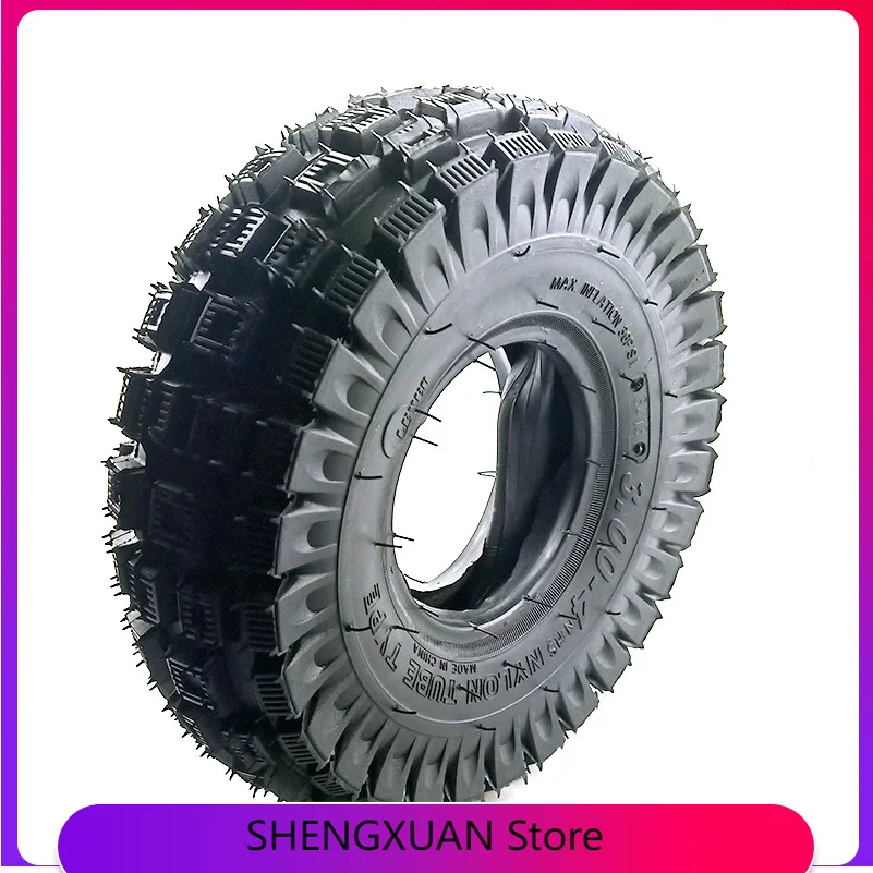 

3.00-4 Inner Outer Off-road Tyre 3.00-4 (10"x3", 260x85) for Knobby Scooter ATV and Go Kart Tire and Tube Set Electric Scooters
